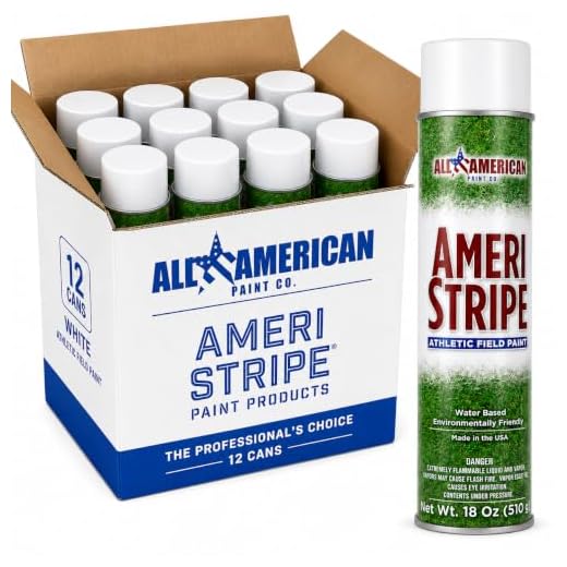 Ameri-Stripe White Athletic Field Marking Spray Paint - 1 Case Pack (12 Cans) 18 oz of Paint per Can