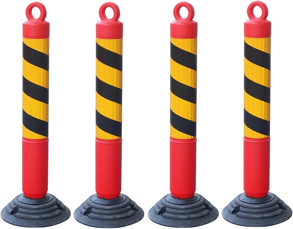 AYCDL Driveway Bollards Plastic Safety Barriers for Traffic Control and Crowd Management
