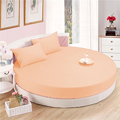 Parure de lit ronde en coton égyptien pour des nuits tendres et sereines couleur pêche