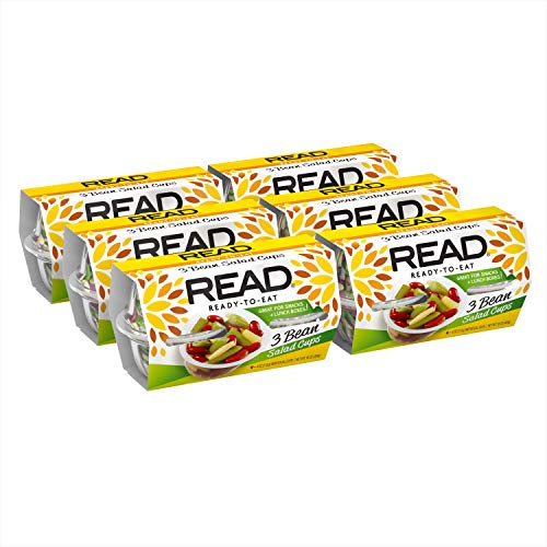 READ 3 Bean Salad|Cut Green Beans | Kidney Beans | Cut Wax Beans | Tangy Sweet & Delicious | Three Bean Salad | Convenient Single-Serve Cups| Six 4-pack sleeves of 4.0 ounce cups (24 cups total)
