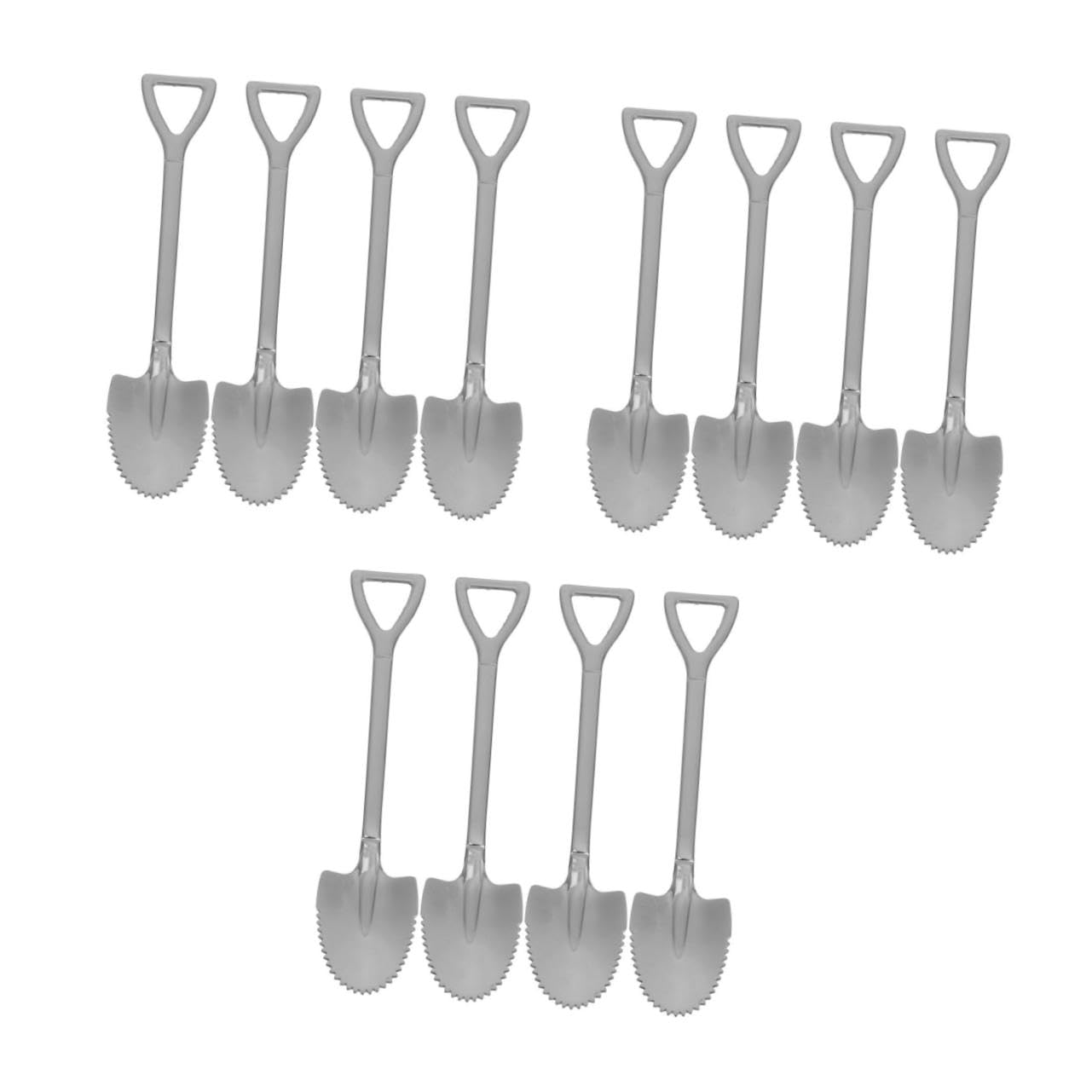 OUNONA 3sets Stainless Steel Fruit Spoons with Serrated Edge Creative Mud Scraping Tools for Watermelon Pear and Sweet Potatoes Ergonomic Grip Design for Comfortable Use 4pcs*3