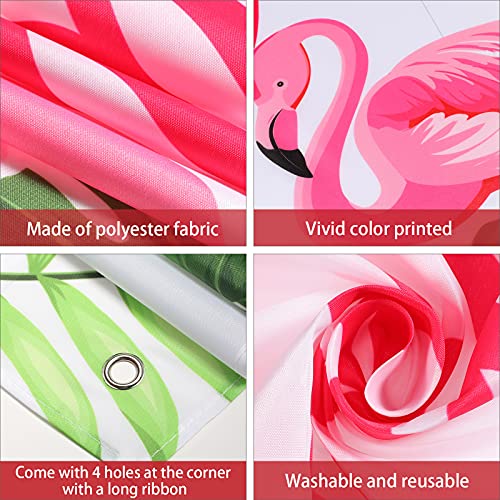 Happy Birthday Banner Flamingo Themed Party Decoration Backdrop Flamingo Banner Party Supplies Tropical Floral Photo Booth Hawaiian Themed Party Decoration For Luau Beach Party, 70.8 X 43.3 Inch #TOP2