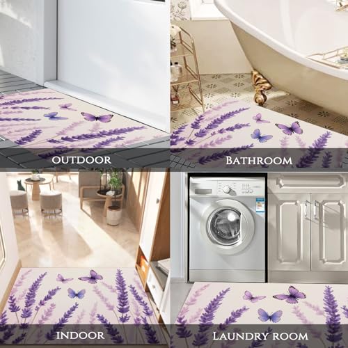 Paillasson d'intérieur 80x120 cm lavable et antidérapant violet - 8