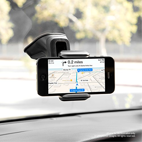 Uppercase Windshield Dashboard Universal Car Mount Holder Compatible With Galaxy Note 1/2/3, Iphone 4S/5/5S/5C, Galaxy S4/S3/S2 (Black) #TOP2