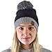 C.C Multicolored Soft Winter Warm Sherpa Lined Cuff Pom Beanie, Black