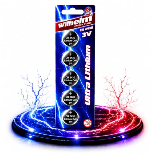 5 x CR2430 WILHELM Lithium Knopfzelle 3V 270mAh ø24 3x3 0mm Batterie DL 2430
