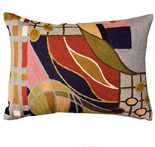 Kashmir Designs Lumbar Hundertwasser Modern Throw Almohadas Biomorph  Almohada abstracta  Almohada moderna  Almohada contemporánea  Almohada