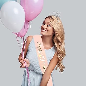 18e verjaardag kroon tiara kristal sjerp tiara set strass kroon hoofdband en satijnen sjerp voor verjaardag viering partij benodigdheden en decoraties