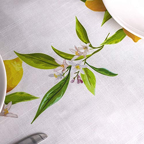 ARTABLE Rectangle Spring Tablecloth Printed Flower Grass and Vintage Floral Patterns Table Cloth for Easter Table Runner Picnic Outdoor Home Holiday Long Dining Kitchen (Lemon, 60 x 104 Inch) by ARTABLE - Image 6