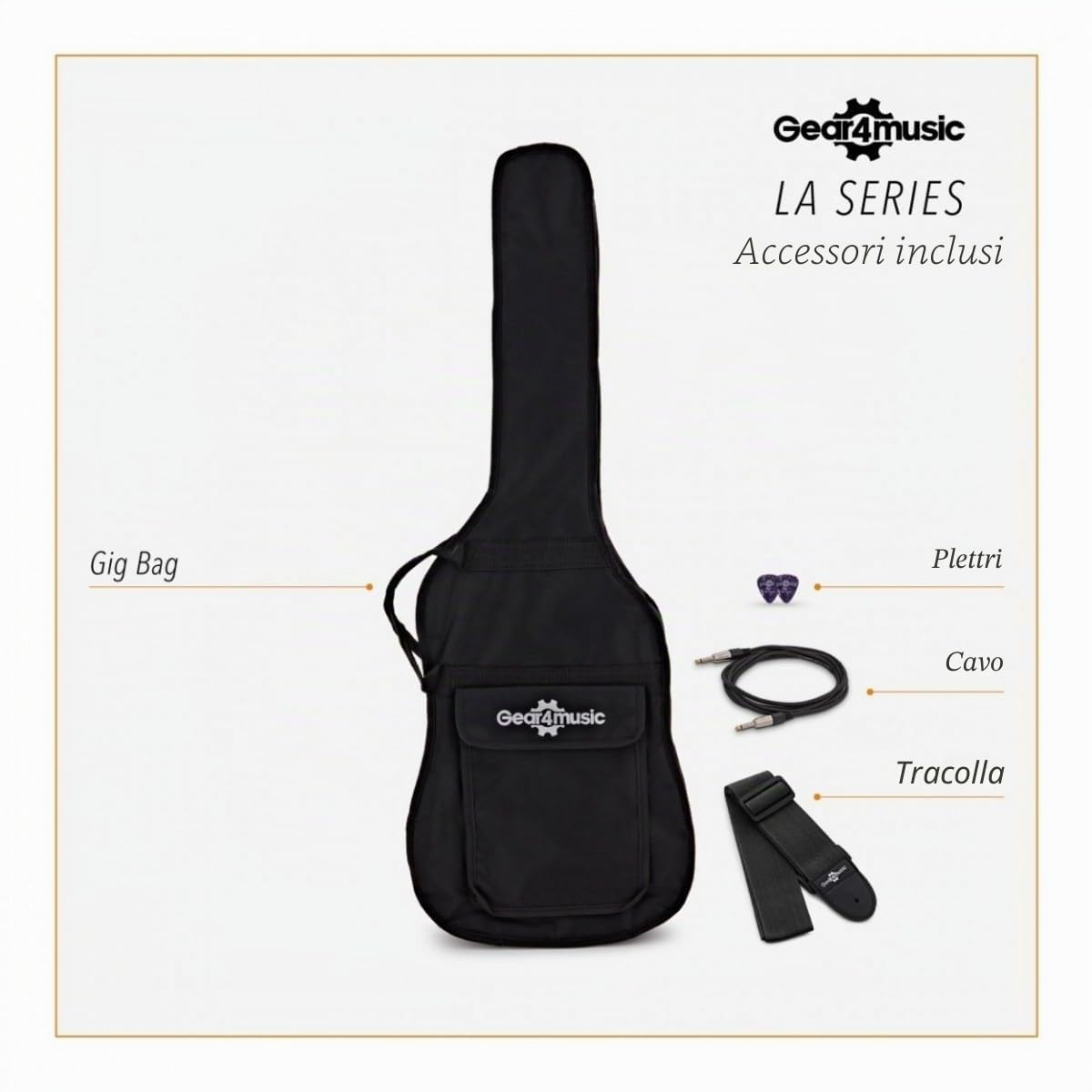 3/4 chitarra elettrica LA MiniPacchetto con Amplificatore nero | Per giovani musicisti, 3 pickup single coil con selettore a 5 posizioni, mini ampli portatile 3W