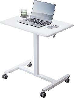 サンワダイレクト スタンディングデスク 昇降デスク ガス圧 幅75×奥行50cm 高さ75.3~116cm キャスター付き 耐荷重15kg 昇降式 パソコンデスク ホワイト 100-ERD047W