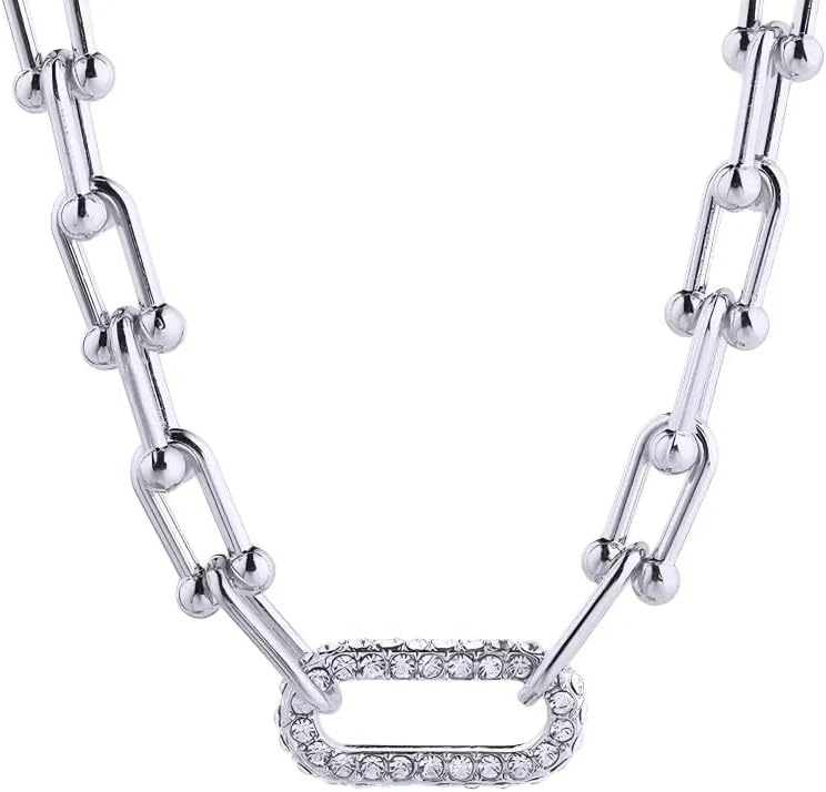 Necklace Single Fully Pavé 18K Gold plated Zircon Jewelry Clavicle Chain for Women