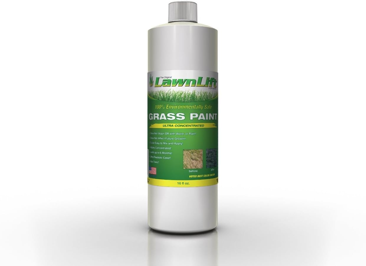 Lawnlift Ultra Concentrated (Green) Grass Paint 16oz. = up to 1 Gallon of Product.