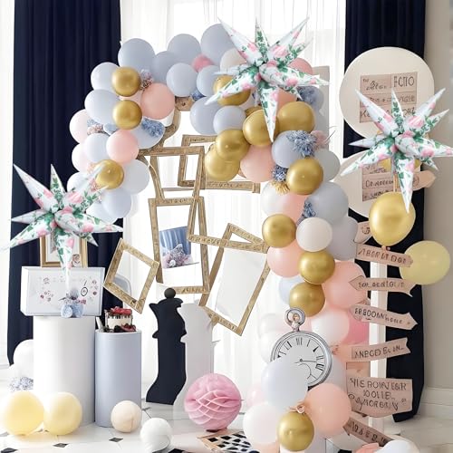 Image of 4pcs Flower Balloons Daisy Balloons for Flower Party Decorations Alice Theme Party Decor Fairy Birthday Party Spring Summer Decor Groovy Retro Party Supplies