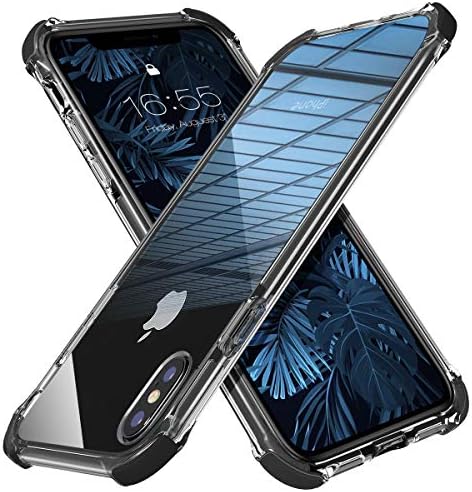 MATEPROX iPhone Xs Max Case Clear Hybrid TPU Hard Cover with Thin Shockproof Bumper Protective Case for iPhone Xs Max 6.5'' (Black)