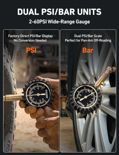 Image of AstroAI A1 Tire Pressure Gauge Battery-Free for Cars, SUVs & Motorcycles
