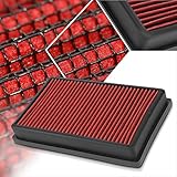 Red Reusable&Washable High Flow Drop-in Air Filter Compatible with 03-19 Citroen DS Peugeot