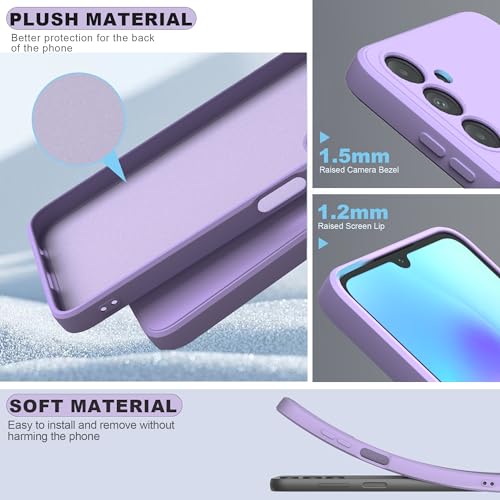 ARRYNN Etui do Samsung Galaxy A05s + folia ochronna, etui na telefon komórkowy z płynnym silikonem TPU, etui ochronne do Samsung Galaxy A05s - fioletowe