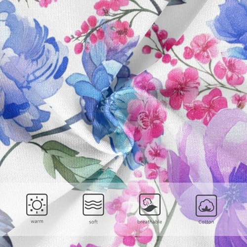 Joisal Toddler Girls Underwear 2t Cotton Cute Panties Girl Stylish Briefs Undies Kids Watercolor Flowers Purple Blue White3