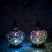 Valery Madelyn Moroccan Lanterns Decorative Indoor Color Changing, Hanging Halloween Lantern Decorations for Home Lamp Gothic Decor, Mercury Glass Sphere Globe Light, 2 Timer Modes 10.5 inch