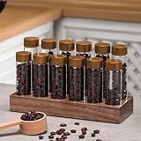 [AFFICHAGE ÉLÉGANT] Présentez votre collection de grains de café de manière élégante avec le support en bois de noyer et l'entonnoir de transfert facile.