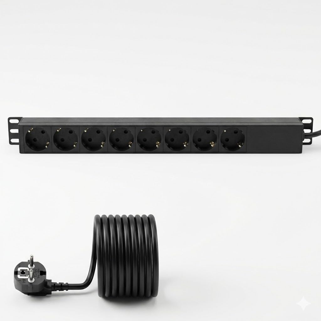 Infitronic - INSV1006-19" 8 prese, 1U con 2 ricariche USB