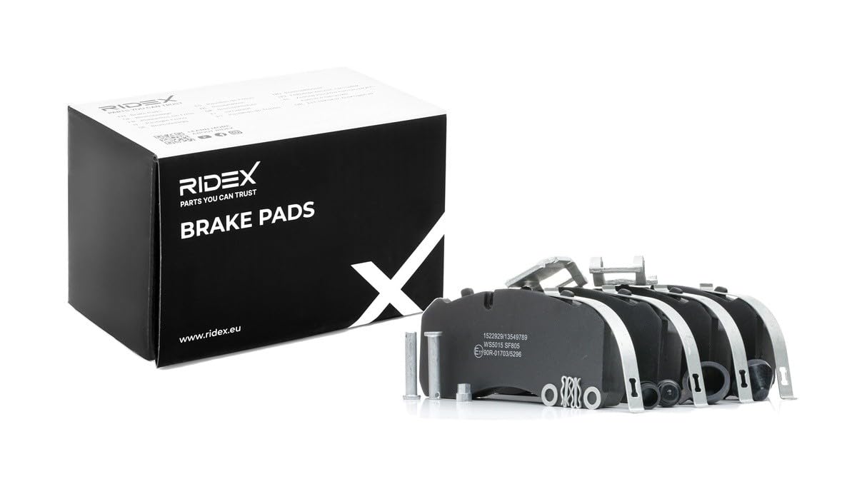 RIDEX 402B1205 Juego para eje Juego de pastillas de freno Trasero Delantero sin juego de tornillos de retención Compatible con MERCEDES-BENZ ATEGO 3
