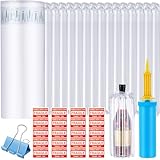 PerKoop Almohada inflable de aire para columna, rollo de envoltura de amortiguación de burbujas con calcomanías para artículos