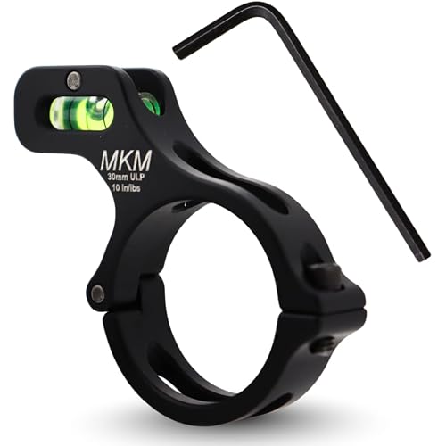 MK Machining Billet Scope Level Kit for 30mm and 34mm Tubes, Ultra-Low-Profile Anti-Cant Bubble Level, Hinged One-Bolt Clamp for Easy Installation, 6061 Aluminum, 7/64 in Allen Wrench Included