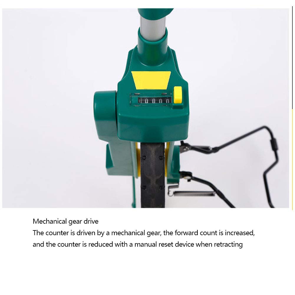 Distancia de medición de la rueda, mecánico de medición de distancia rueda de medición rodillo de mano Herramienta de Topografía de Alta Precisión con Green Mango telescópico, bolsa de almacenamiento