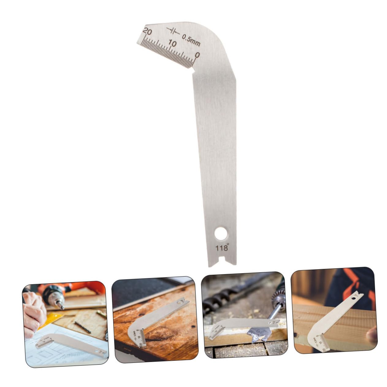 KICHOUSE 2pcs Drill Bit Measuring Tool Drill Bit Template Drill Bit Front Edge Measuring Device Angle Measuring Device Angle Gauge Model Drill Bit Front Edge Measuring Instrument