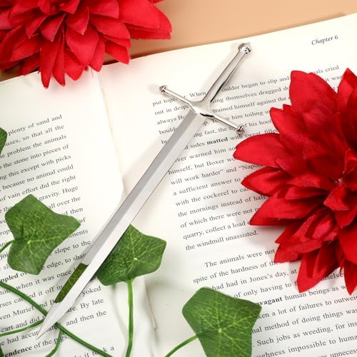 JIEYAO Brieföffner Schwert,Edel Brieföffner Metall Briefumschlagöffner Messer Silber Umschlagschneider Umschlagöffner Geschenkpapierschneidemesser für Büro Zuhause Schulbedarf