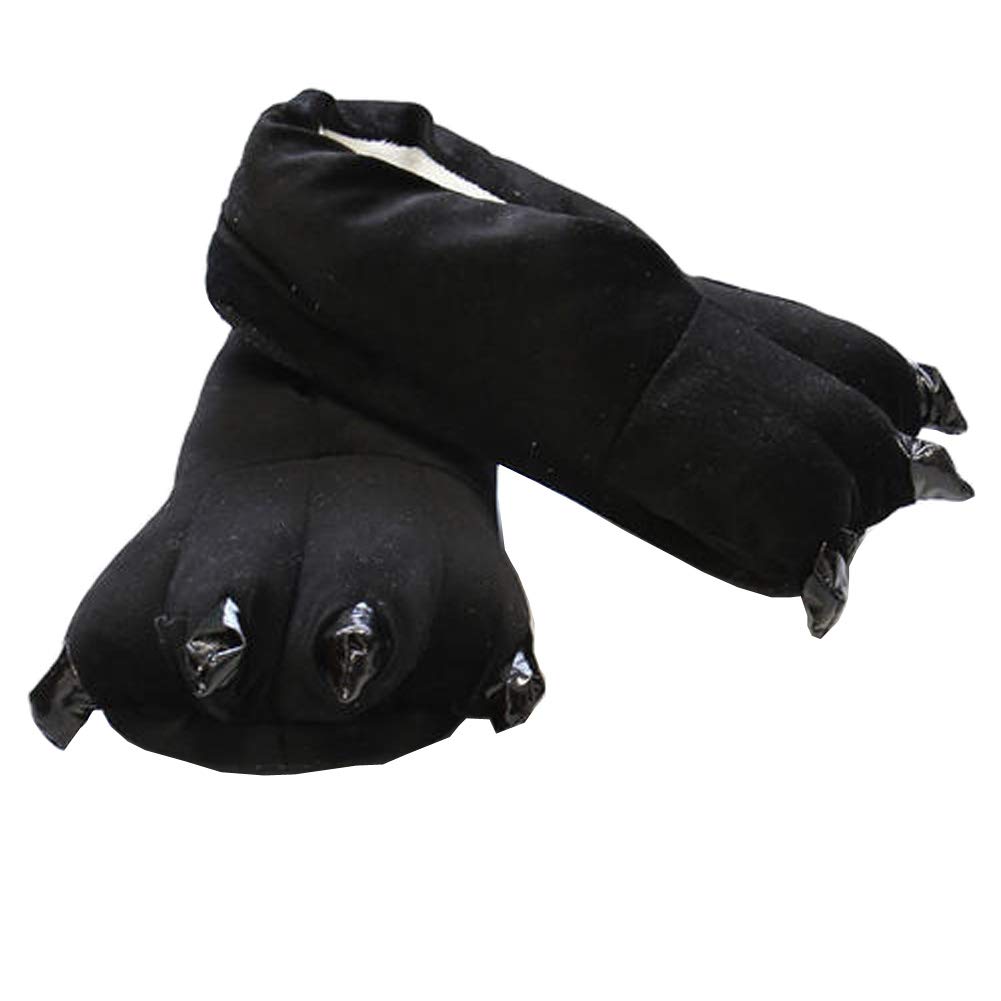 Adult Cute Plush Animal Paw Slippers Fuzzy Warm House Shoes