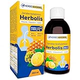 Herbolis Jarabe Balsámico 150 ml HerboAhorro – Con Própolis, Yemas de Pino, Erísimo, Vitamina C y Cobre – Apoya el Bienestar Respiratorio y de la Garganta – Para Adultos y Niños