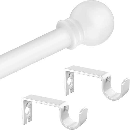 Miniatura 8 de Authandis Barras de cortina negras para dormitorio con soportes, barra de cortina pequeña de 58 pulgadas de diámetro, 32 a 123 pulgadas, barras de