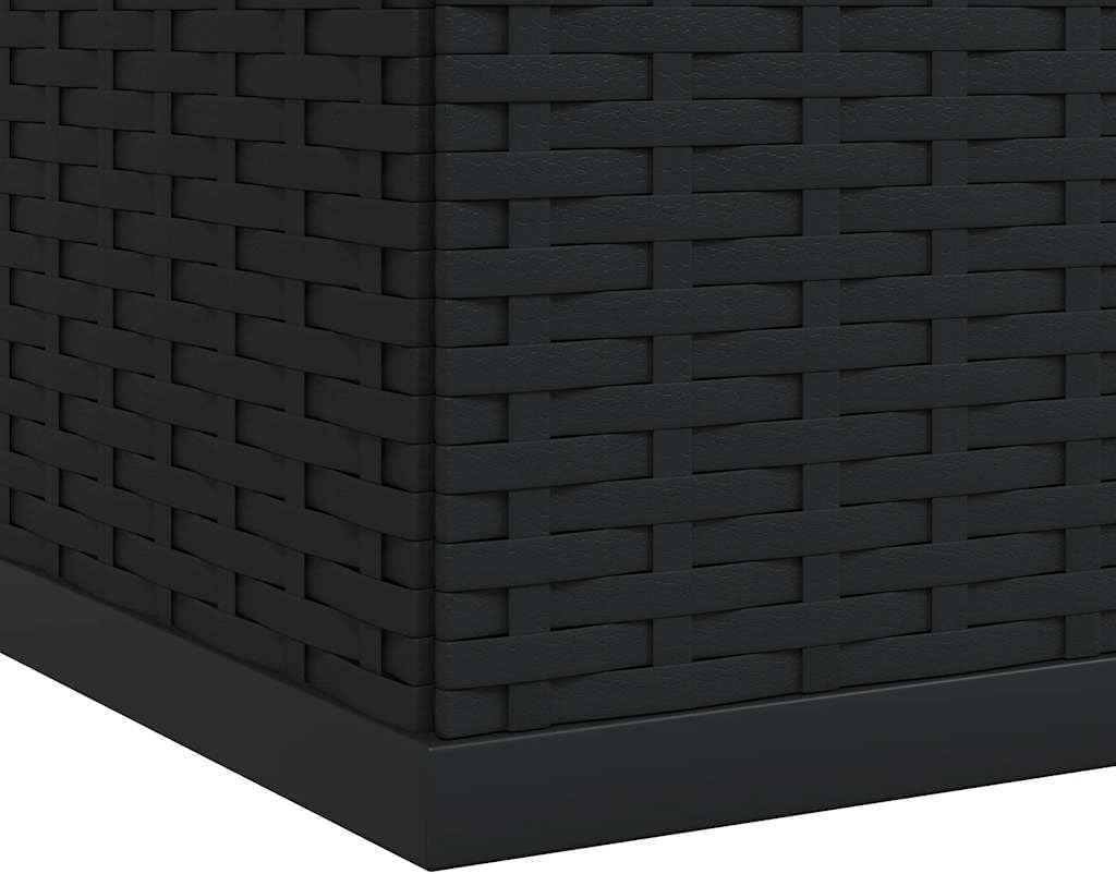 vidaXL Skrzynia na poduszki ogrodowe rattan PE 100x97 5x104 cm czarna rattanowy kufer skrzynia ogrodowa skrzynia tarasowa rattanowe kufry