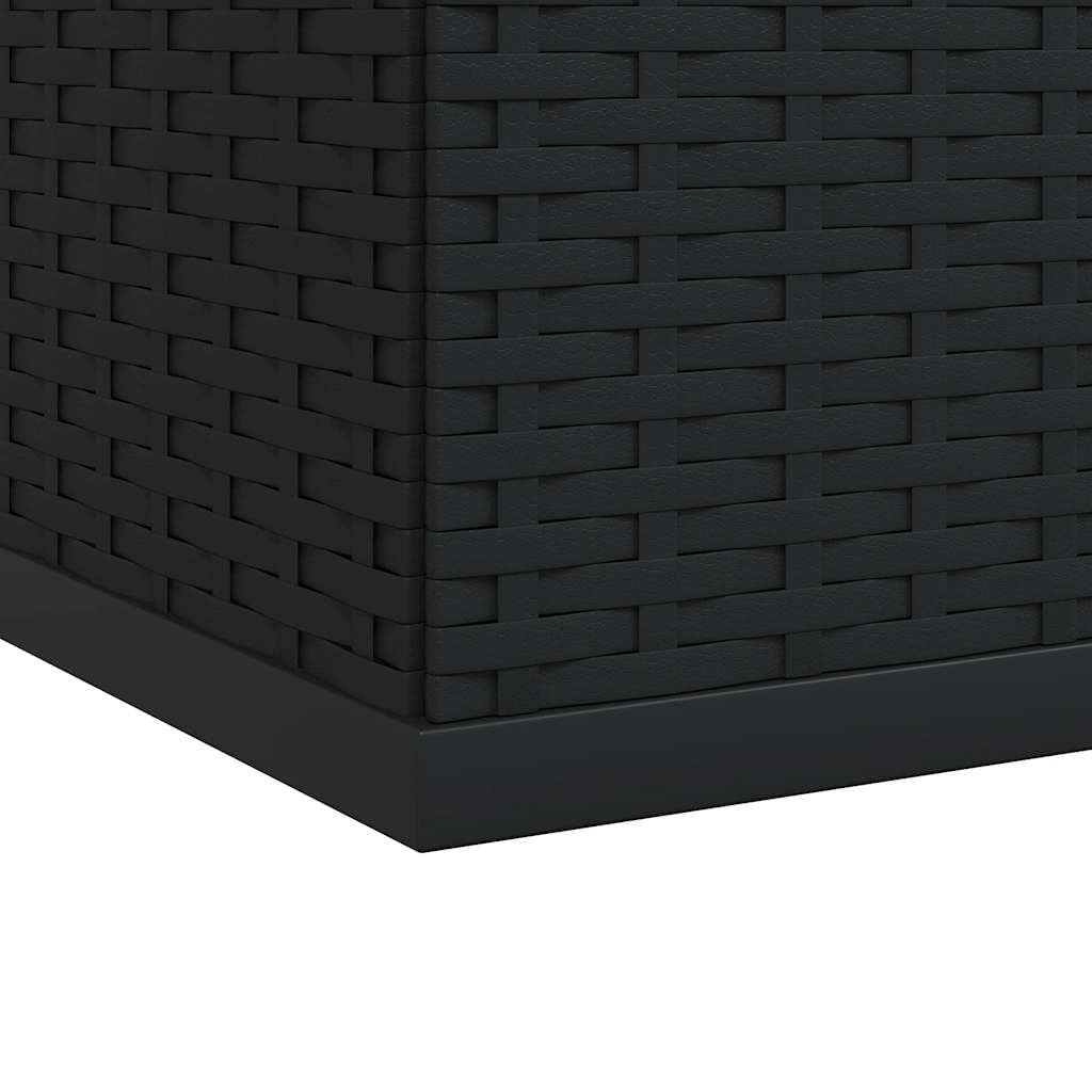 vidaXL Skrzynia na poduszki ogrodowe rattan PE 100x97,5x104 cm, czarna, rattanowy kufer, skrzynia ogrodowa, skrzynia tarasowa, rattanowe kufry