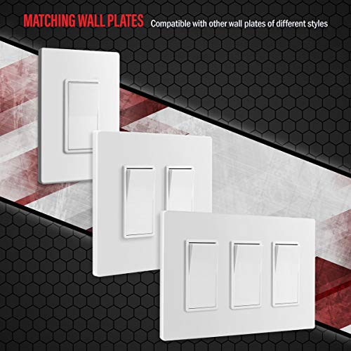 Enerlites Momentary Contact Decorator Switch For Garbage Disposals, Garage Door Switch, Spring Release Paddle, 120-277Vac 15A, Single-Pole, Ul Listed, 91245-W, White #TOP4