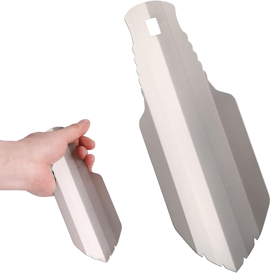 Pala Ultraligera de Titanio, Pala de jardín pequeña para jardinería, Camping y Senderismo, Solo 38 g, con Bolsa de Almacenamiento.
