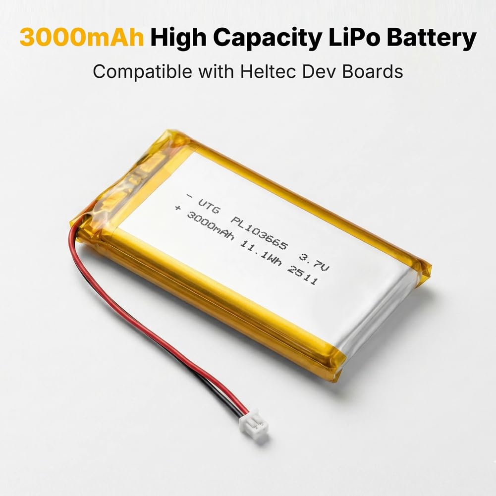 Batterie LiPo 3,7 V 3000 mAh PL103665 pour T114 V2 et Lora 32 V3