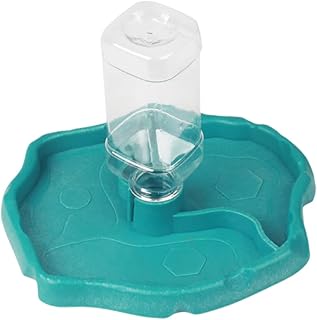 POPETPOP Reptile Water Food Bowl Automatic Turtle Dispenser Bottle Feeding Dish for Lizard Tortoise Bearded Dragon Chameleon