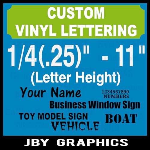 JBY Graphics Custom Vinyl Lettering Decal Personalized Sticker Window Auto