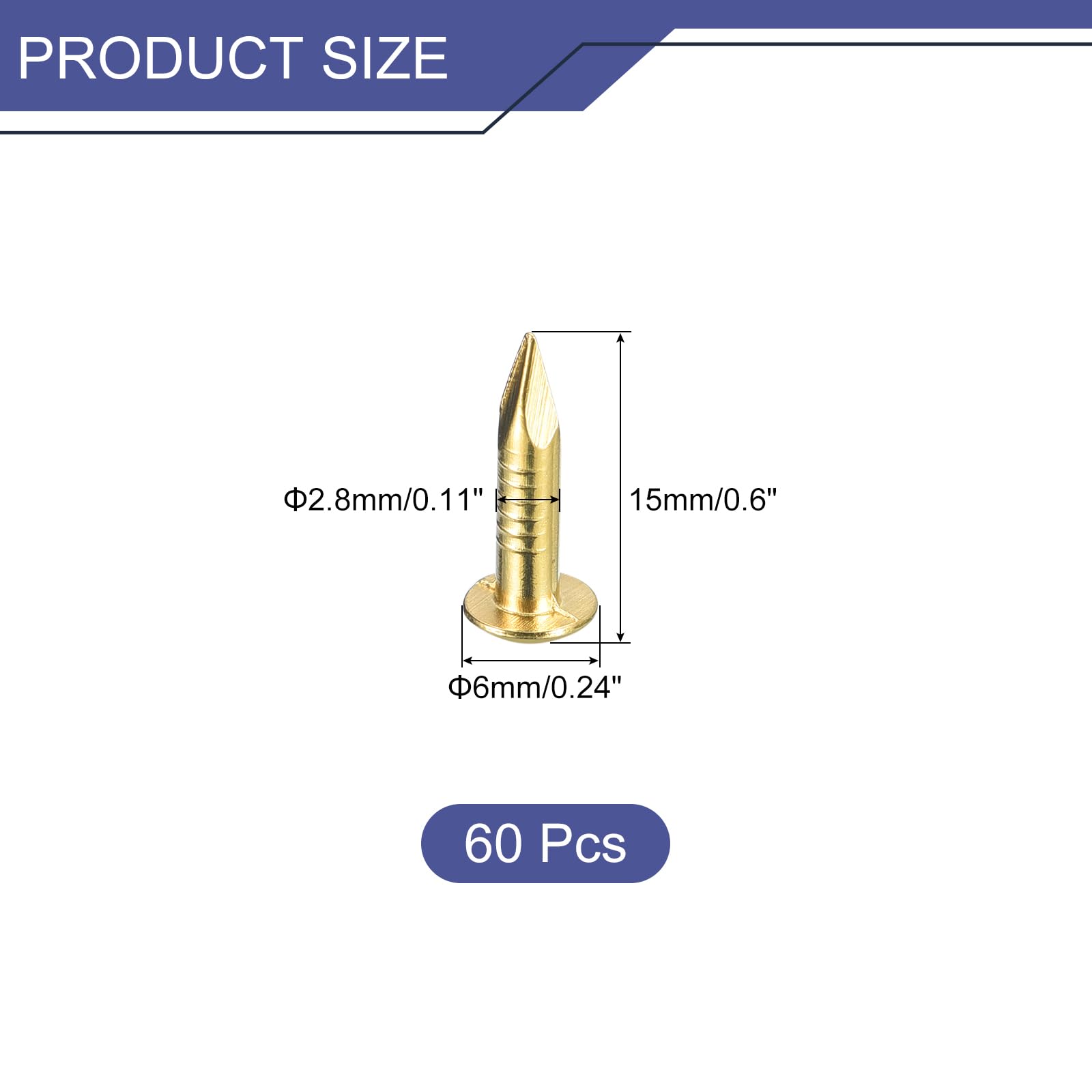 Uxcell 500-Pack Carbon Steel Round Head Nails – 2x40mm, For Woodworking & DIY Hanging Projects