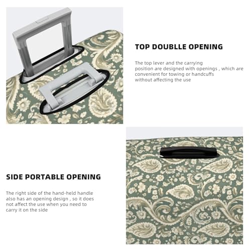 Luggage Cover - Cyan Pattern Retro Print Travel Suitcase Covers For Luggage, High Elasticity Suit Case Cover Protector Fits 18-32 Inch4