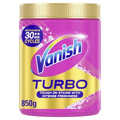 Vanish Turbo Stain Remover Powder, 850g, Boosted Oxi Action for Quick Wash, Removes Stains, Safe on Colours & White