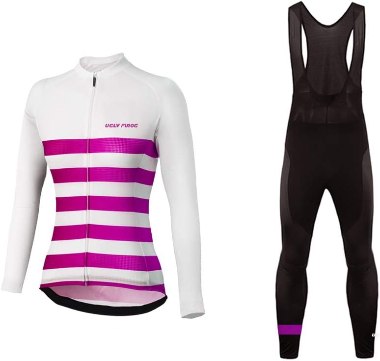 UGLY FROG Women Mountain Bike/Shirt,Bib Pant Set Reflective Biking Clothes