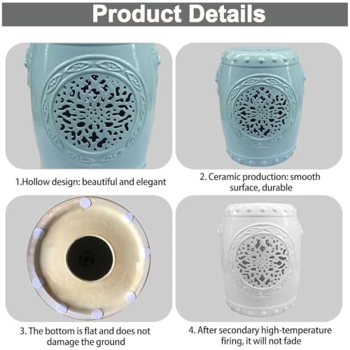 Taburete de tambor en porcelana china de 45 cm decorativo para interiores y exteriores 6