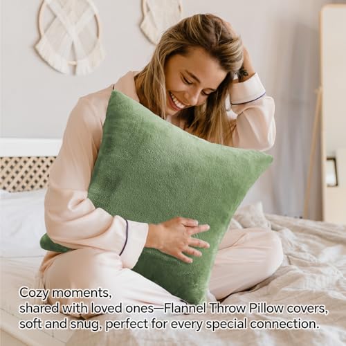 Image of BEDELITE Velvet Pillow Covers with Zipper, Sage Green, 26x26 Inches, 2 Pack