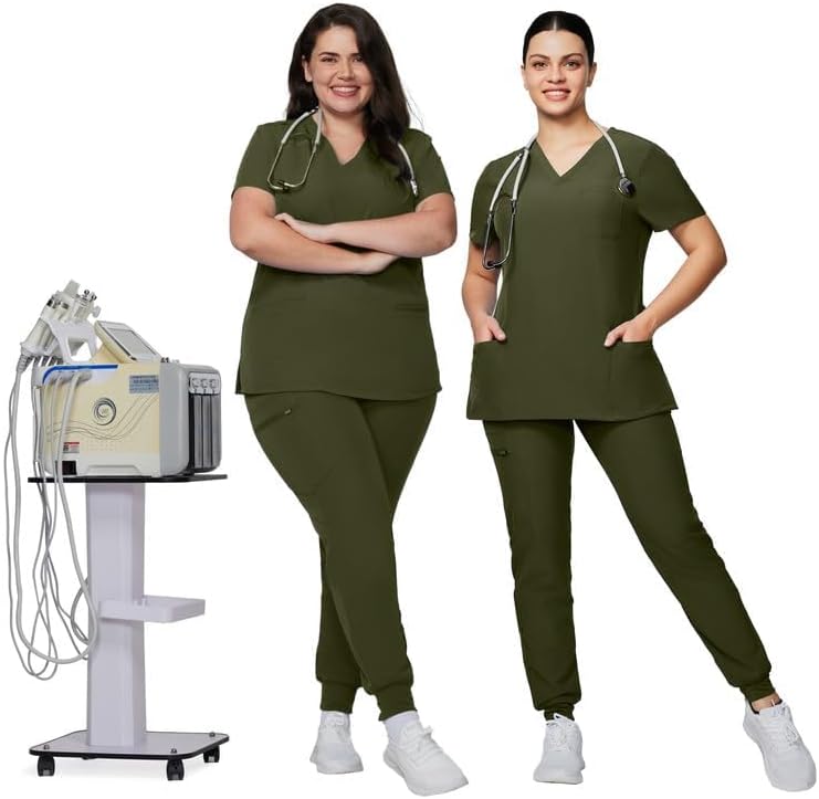 Kitmaz Medical Scrub Pants for Women - Mid Rise 4-Way Stretch Anti-Wrinkle Slim Fit Jogger Pants, Drawstring & 5 Pockets - Image 6