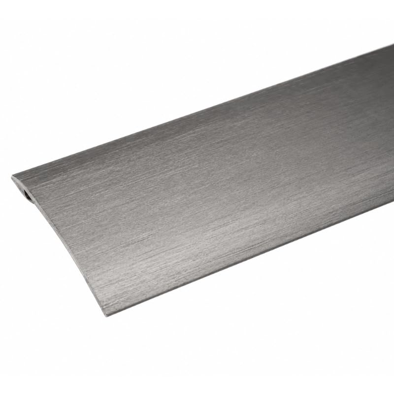 FloorPro Self Adhesive Cover Strip Floor To Floor Doorbar - 0.9m - Stick Down Cover - Aluminum Threshold Transition Door Trim Strip - Brushed Steel